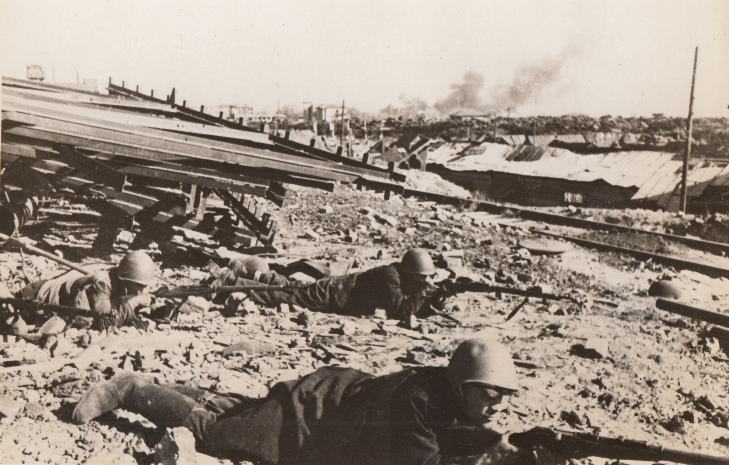 Destroyed Tenements, 1/26/1943. Stalingrad, U.S.S.R.—Blocks of tenement houses that were homes of workers in a nearby Stalingrad plant are shown in ruins after an enemy air raid. Latest reports from Moscow indicate that Russian troops have completely thrown back the enemy on the Voronezh front and now occupy that town. Passed by censor. Credit: ACME.;