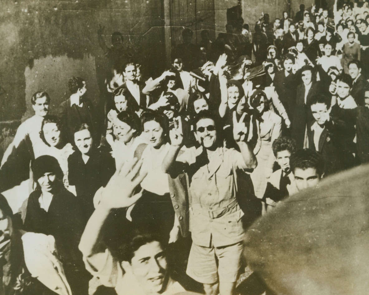 Lebanese Protest March, 12/1/1943. Beirut, Lebanon: French authorities of the French committee of National Liberation arrested the President, Premier, some Ministers and members of the Lebanese Chamber of Deputies, on Nov. 11th, who had voted immediate independence of French mandate.  Shown here, are deputation of Lebanese on the way to the British and American legations to protest against the infringement of their freedom.  The French released the arrested officials on Nov. 21st, after several violent outbreaks between French troops and Lebanese, both Christian and Moslem.Credit line (ACME);