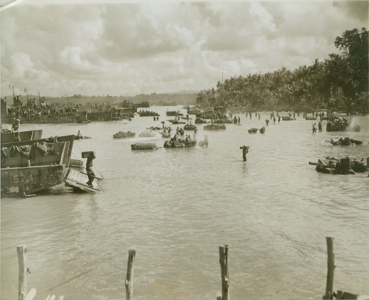 UNLOADING AT MOROTAI.