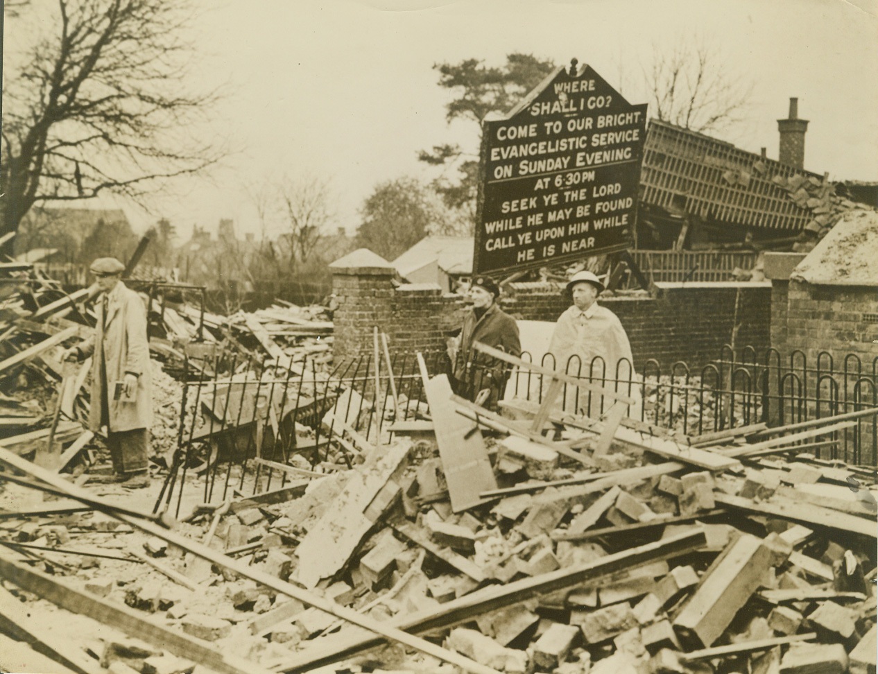 Church in England Destroyed by Germans.