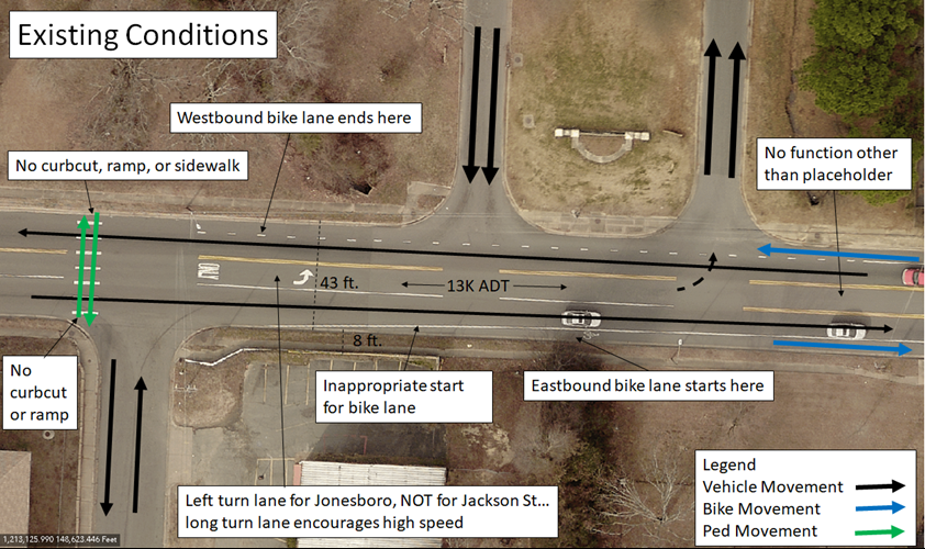 These are the existing conditions on 12th Street between Jackson St. and Jonesboro Street.