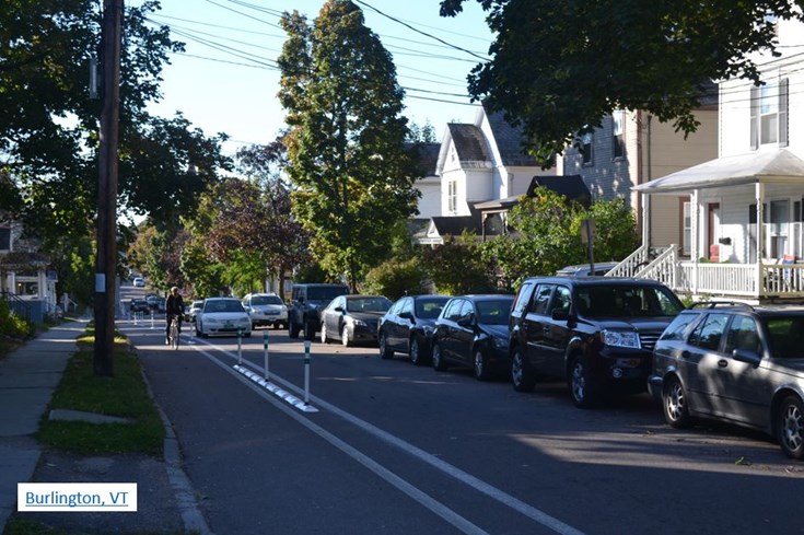 Example of stops and delineators in a historic residential neighbhorhood.