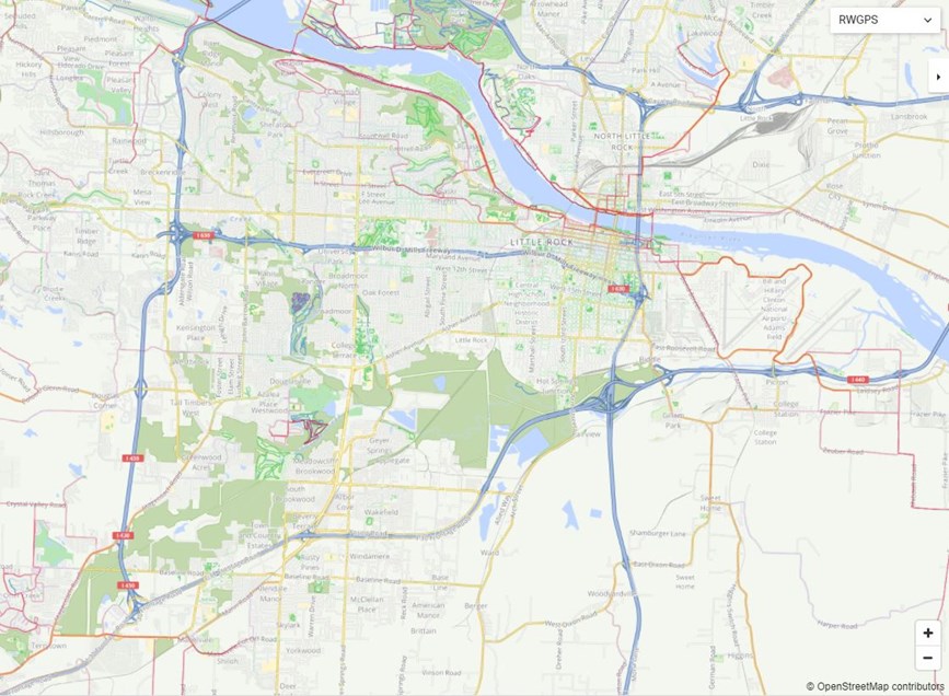 Bicycle heat maps for people using Ride with GPS.