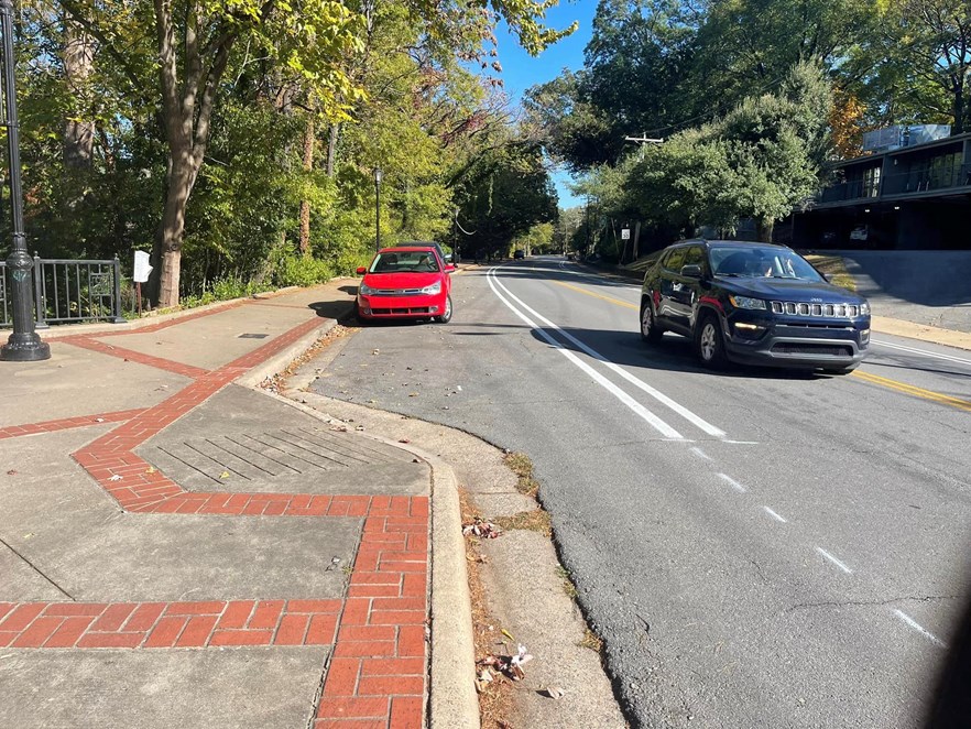 Kavanaugh pop-up bike lanes from Elm to Rose.