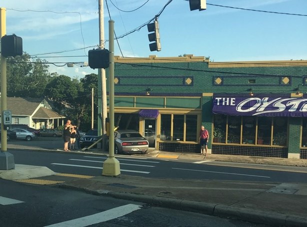 Car crashes into the Oyster Bar.