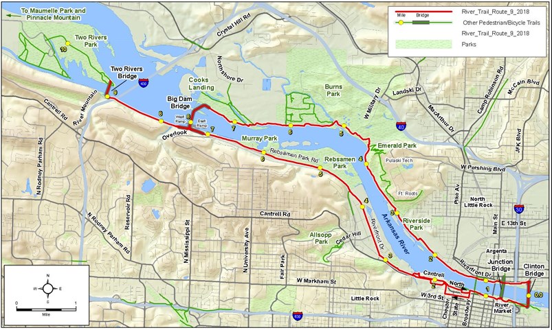 Map of the Arkansas River Trail Loop as of November 2018.