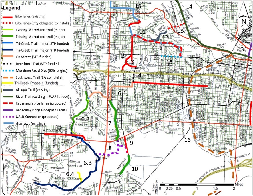 Map of an emerging, connected bicycle network.