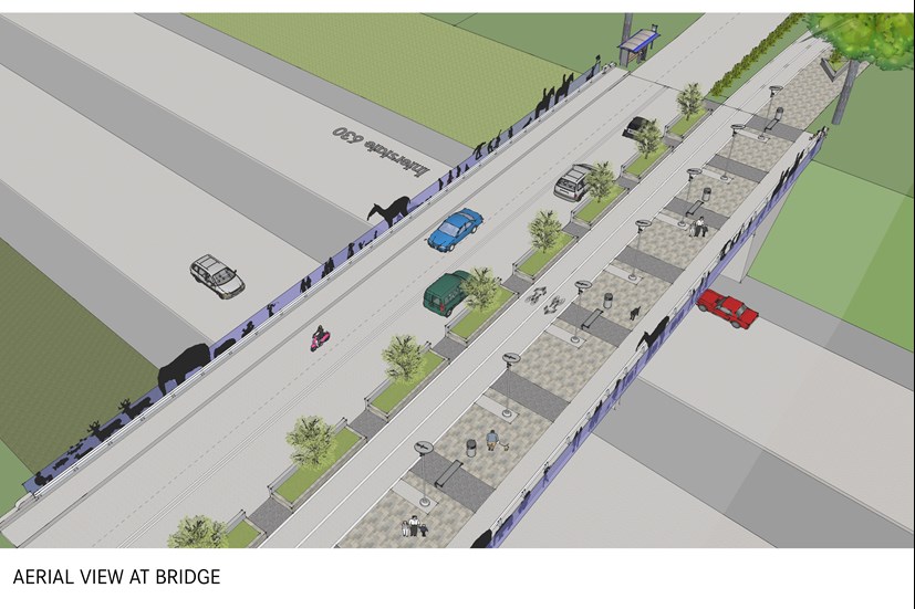 3-D aerial concept of the Jonesboro Children's Trail along the I-630 overpass